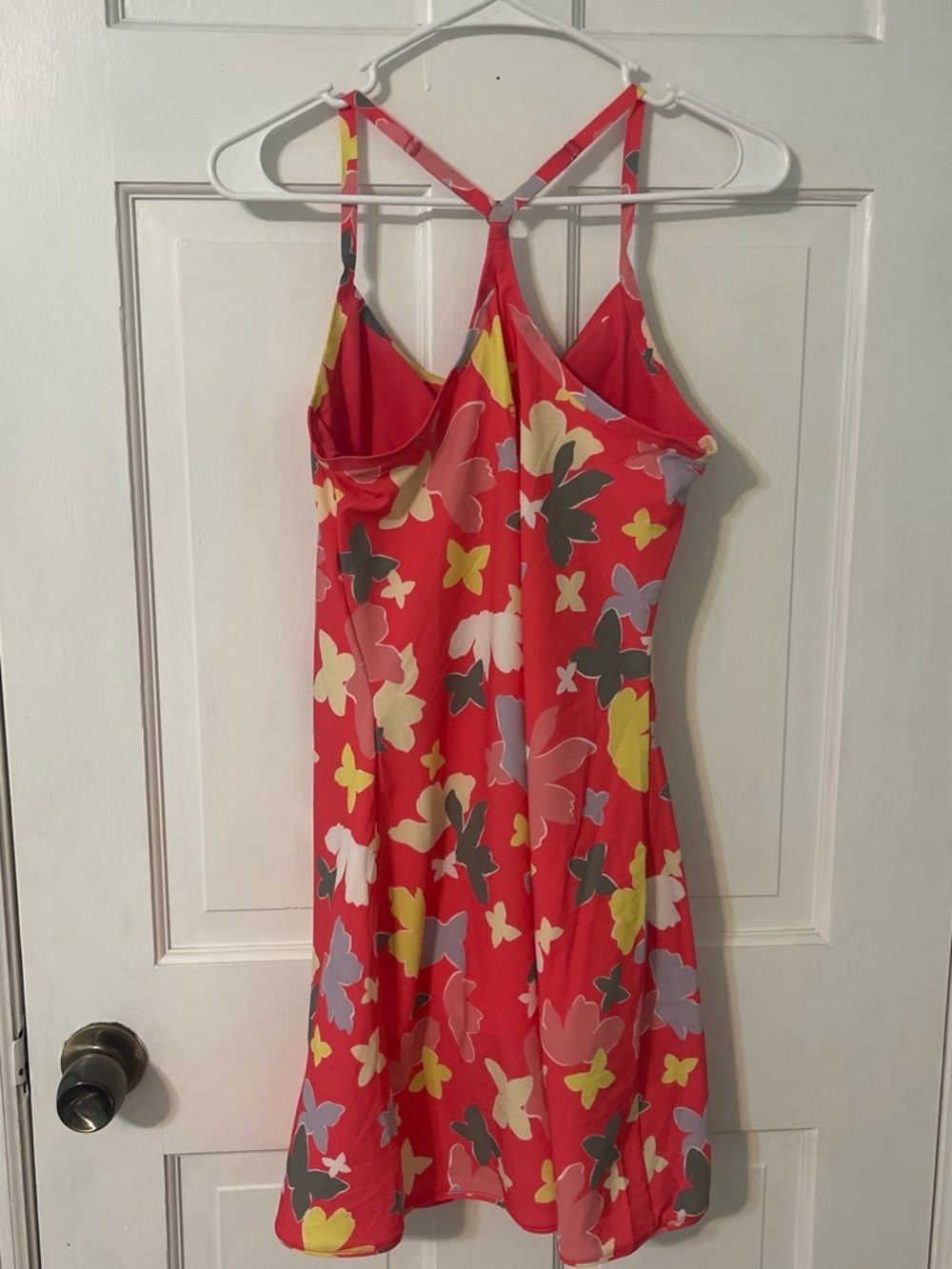 Outdoor Voices Coral Floral Athletic Dress with Yellow Accents - Picture 4 of 5